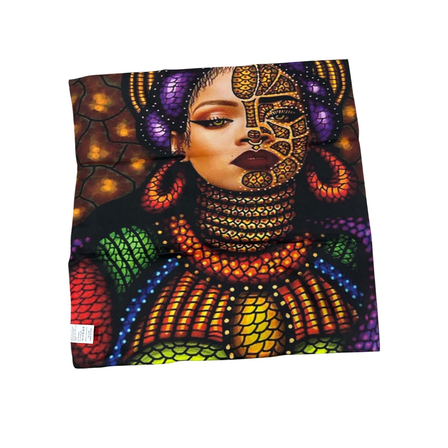 African American Art Pillow Cover 18x18 Inches Vibrant Multicolor Design Decorative Throw Cushion Case