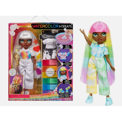 Rainbow High Watercolor & Create Doll Set With Tie-Dye Kit For Ages 4+