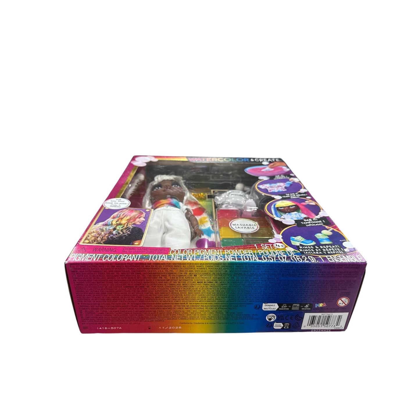 Rainbow High Watercolor & Create Doll Set With Tie-Dye Kit For Ages 4+