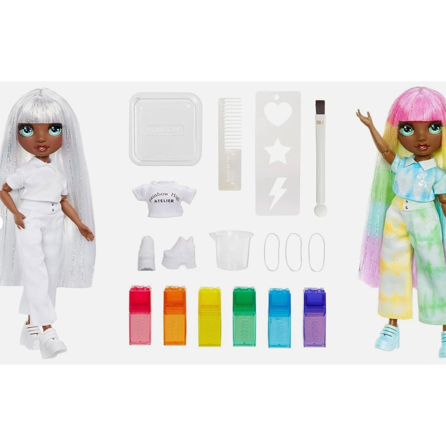 Rainbow High Watercolor & Create Doll Set With Tie-Dye Kit For Ages 4+