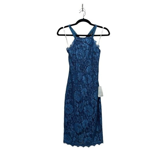 LULUS Women's Blue Lace Dress SMALL