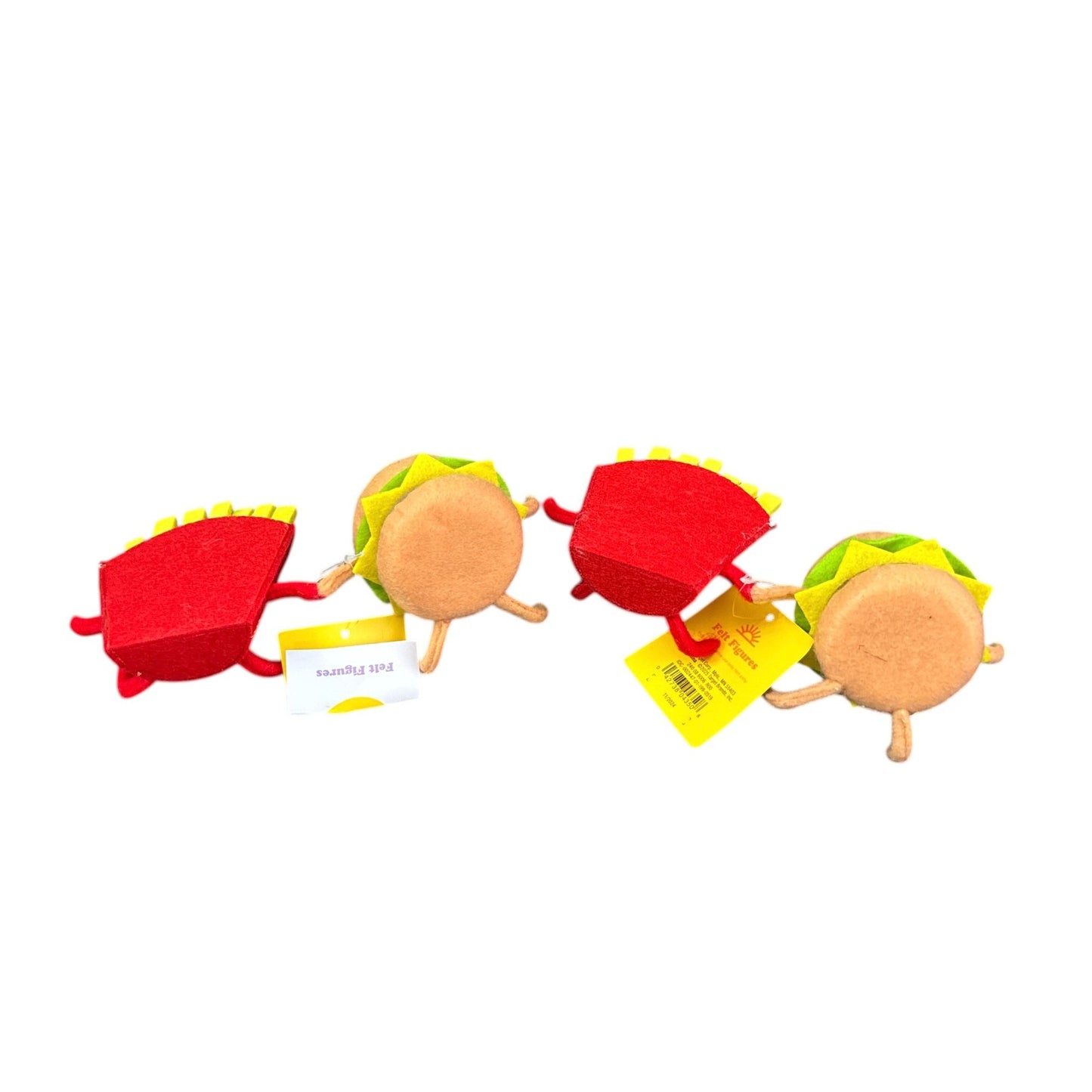 Set of 2 Felt Duo Cheeseburger and Fries Summer Figurines - Sun Squad