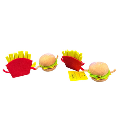 Set of 2 Felt Duo Cheeseburger and Fries Summer Figurines - Sun Squad