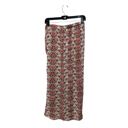 Status By Chenault Women's Paisley Print Midi Skirt With Front Ruched Detail & Side Slit Size S Multicolor