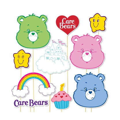 Care Bears Photo Props Set With 12 Themed Paper Props, Wooden Dowels & Tape For Parties & Events By Prime Party