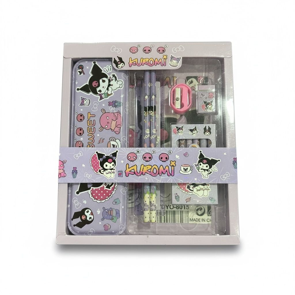 Kuromi Stationery Set With Pencil Case, Pencils & Accessories Purple Cute School Supplies For Girls