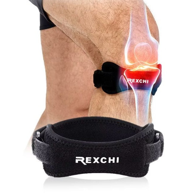 Rexchi Black Patella Tendon Knee Strap 2 - Pack, Knee Pain Relief Support Brace