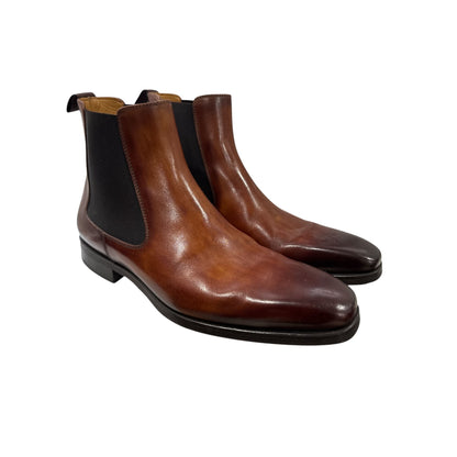 Magnanni DiVersa Men's Leather Chelsea Boots Brown Slip-On Made In Spain Size 7M