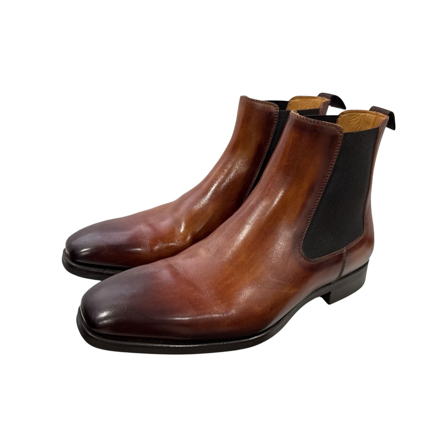Magnanni DiVersa Men's Leather Chelsea Boots Brown Slip-On Made In Spain Size 7M