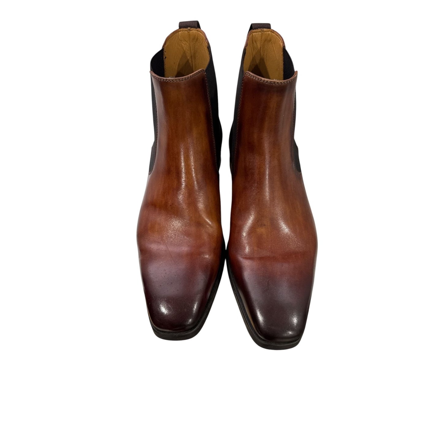 Magnanni DiVersa Men's Leather Chelsea Boots Brown Slip-On Made In Spain Size 7M