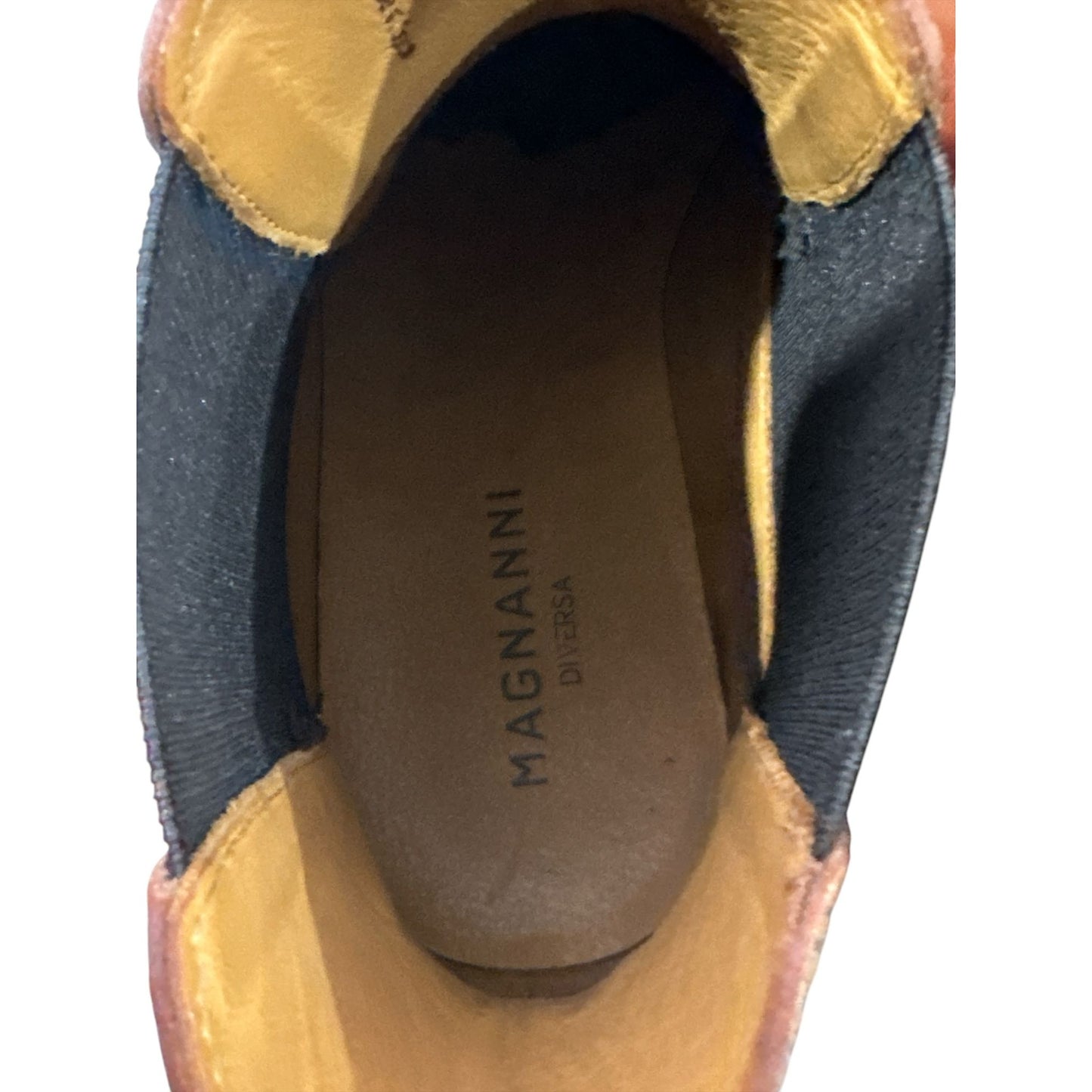 Magnanni DiVersa Men's Leather Chelsea Boots Brown Slip-On Made In Spain Size 7M