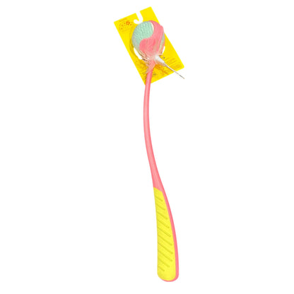 Ball Launcher With Rubber Handle For Dogs Pink/Yellow Handle With Multicolor Ball