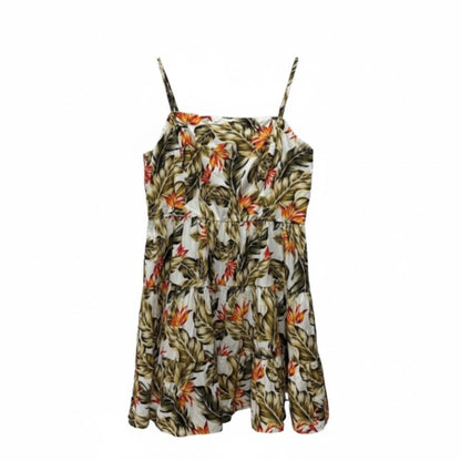 Steve Madden Women's Tropical Floral Mini Sundress Spaghetti Straps Tiered Design Lightweight L