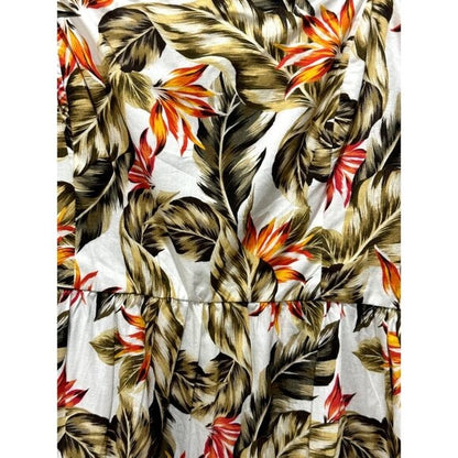 Steve Madden Women's Tropical Floral Mini Sundress Spaghetti Straps Tiered Design Lightweight L