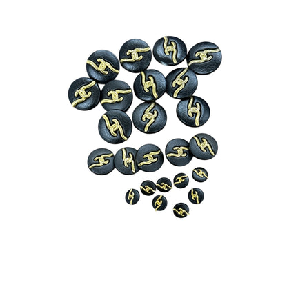 49pcs Vintage Gold Knot Buttons Set In Black, White & Brown - Various Sizes - Elegant & Durable Design