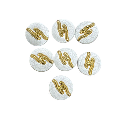 49pcs Vintage Gold Knot Buttons Set In Black, White & Brown - Various Sizes - Elegant & Durable Design