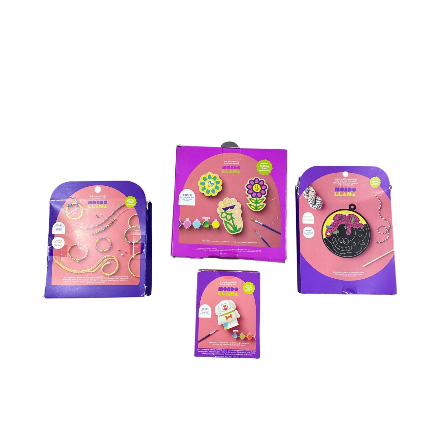 Create-Your-Own Mondo Llama Set of 4 Craft Kit Bundle