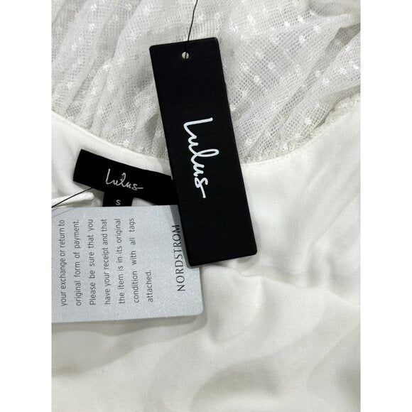 LULUS Women's White Spring23 Lace Dress SMALL