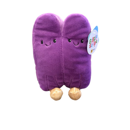 Giggle Scope Plush Purple Smiling Characters With Wooden Feet 8" Soft Toy