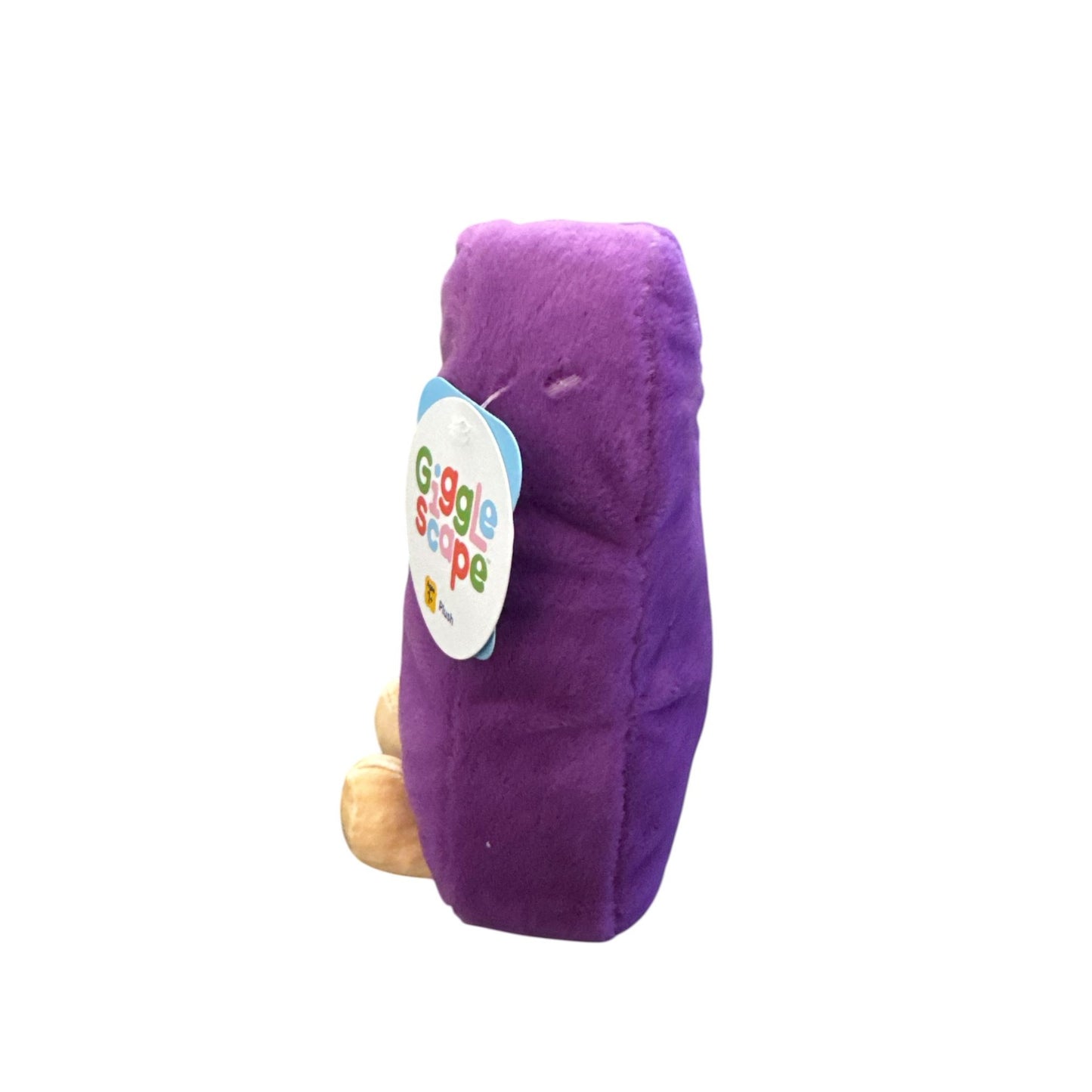 Giggle Scope Plush Purple Smiling Characters With Wooden Feet 8" Soft Toy