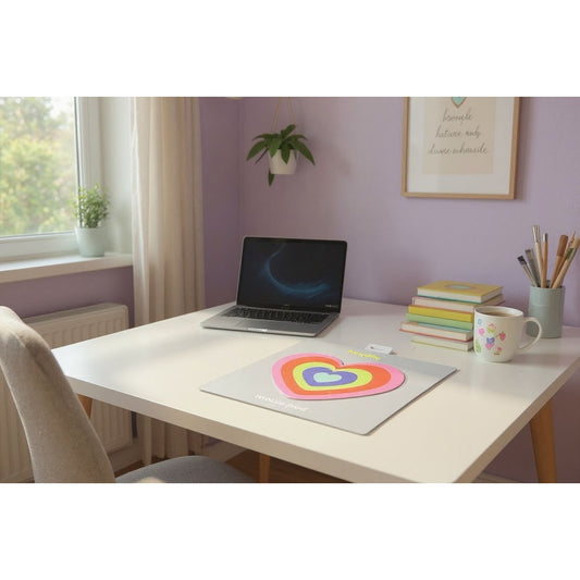 Set of 2 Heart-Shaped Heyday Mouse Pads with Multicolor Design