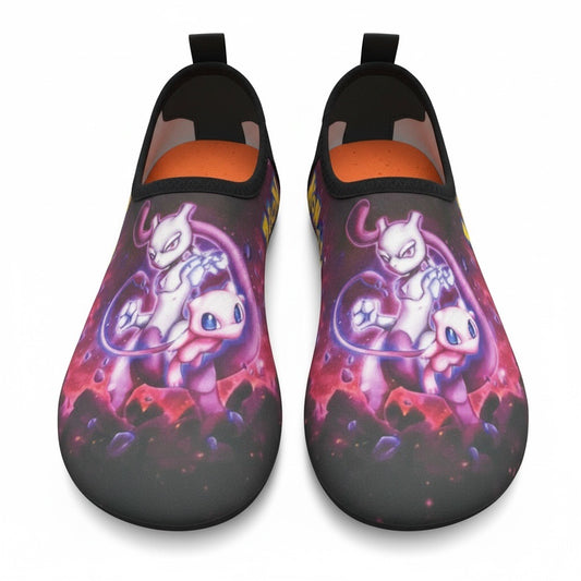 Pokemon Mew & Mewtwo Graphic Water Shoes Surf & Swim Aqua Socks Size 36/37