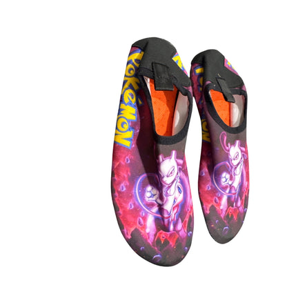 Pokemon Mew & Mewtwo Graphic Water Shoes Surf & Swim Aqua Socks Size 36/37