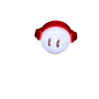 Smiley Face Shaped LED Photo Holder With USB Operated Light & Red Headphones