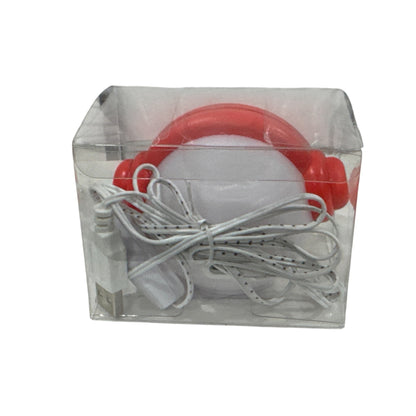 Smiley Face Shaped LED Photo Holder With USB Operated Light & Red Headphones