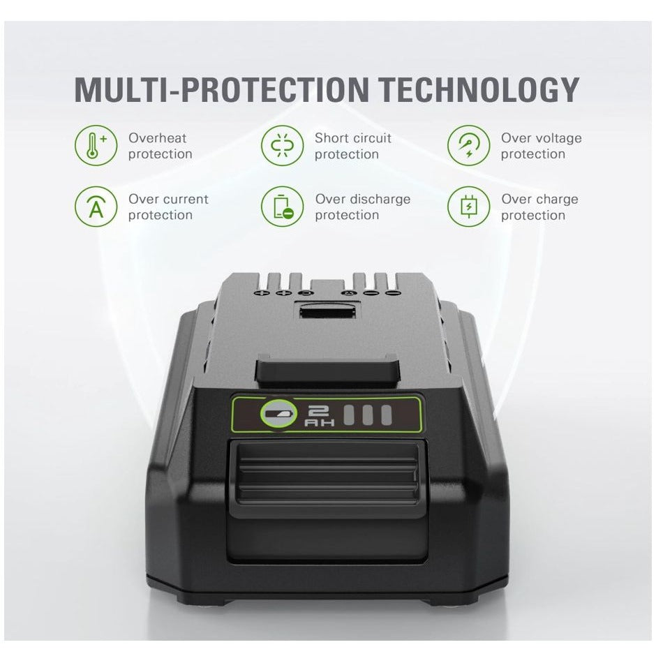 Greenworks 24V 2.0Ah Lithium-Ion Battery With USB Port LED Indicator 48Wh
