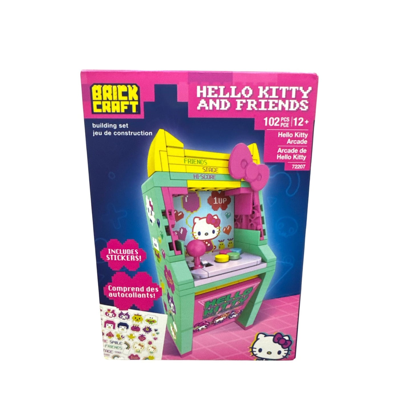 Hello Kitty & Friends Brick Craft Arcade Building Set 102 Pieces Includes Stickers Ages 12+