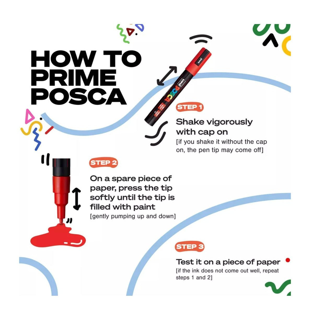 Uni Posca Paint Marker Set 8 Colors PC-5M 1.8-2.5mm Water-Based Fade & Water Resistant