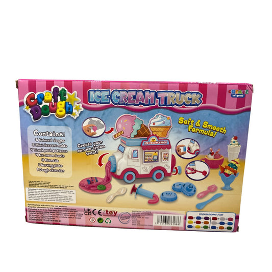 Craft Dough Ice Cream Truck Playset With Accessories For Kids 3+ - Soft & Smooth Dough Formula