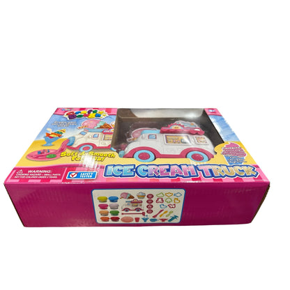 Craft Dough Ice Cream Truck Playset With Accessories For Kids 3+ - Soft & Smooth Dough Formula