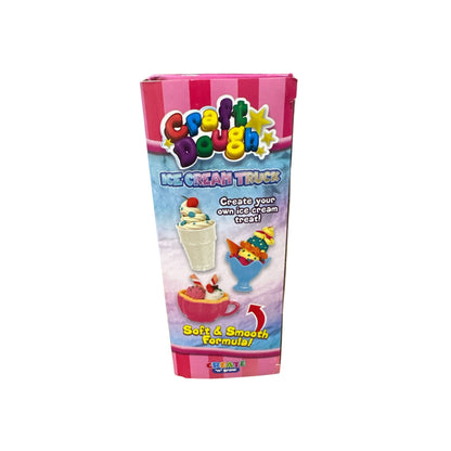 Craft Dough Ice Cream Truck Playset With Accessories For Kids 3+ - Soft & Smooth Dough Formula