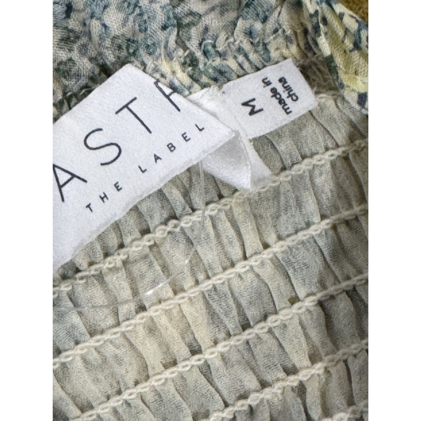Astr The Label Yellow Green Multi Ruffle Smocked Mini Dress With Adjustable Straps Size M