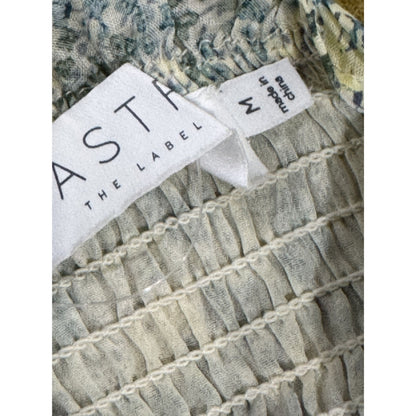 Astr The Label Yellow Green Multi Ruffle Smocked Mini Dress With Adjustable Straps Size M