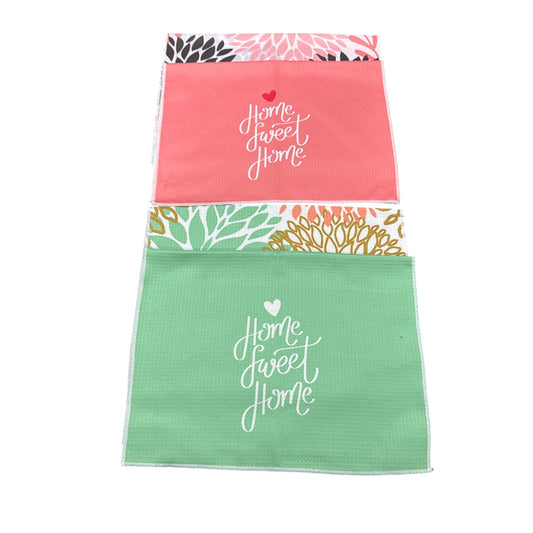 Floral & Home Sweet Home Microfiber Kitchen Towels Set Of 4