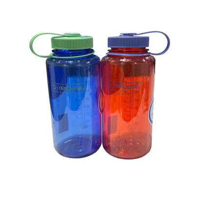 Nalgene 32 Oz (2-pack) Wide Mouth Water Bottles BPA-Free Durable & Leak-Proof Design (Cornflower & Marmalade)