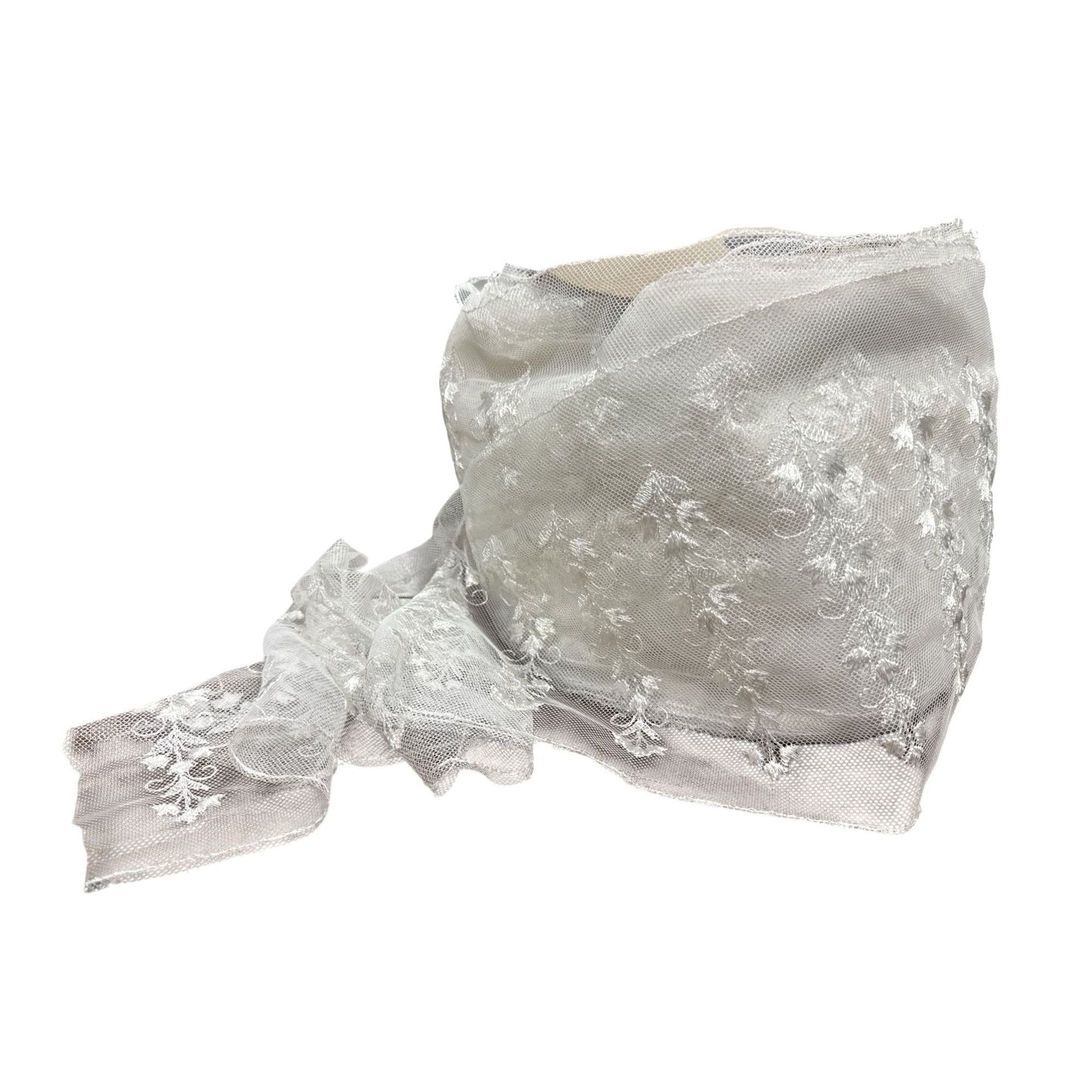 50 yards - White Embroidered Floral Lace Trim Roll 8 Inches Wide For Sewing & Crafts
