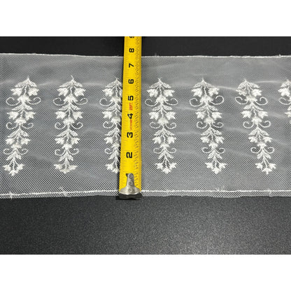 50 yards - White Embroidered Floral Lace Trim Roll 8 Inches Wide For Sewing & Crafts