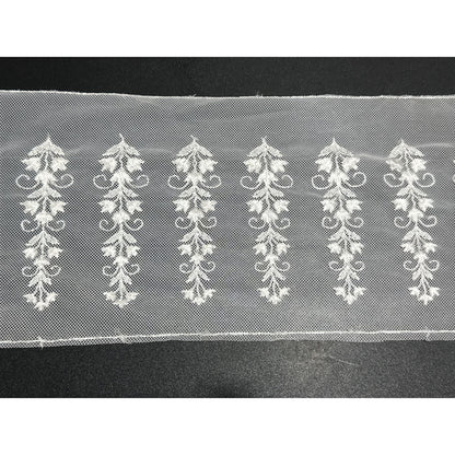50 yards - White Embroidered Floral Lace Trim Roll 8 Inches Wide For Sewing & Crafts