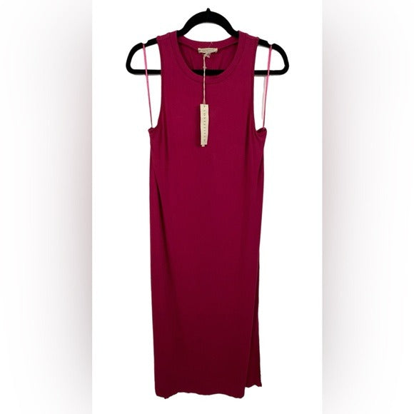 Lovestitch Sleeveless Burgundy Midi Tank Dress MEDIUM