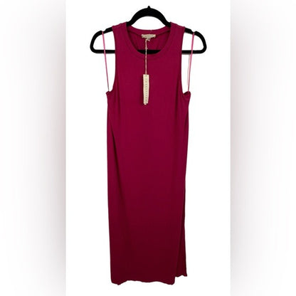 Lovestitch Sleeveless Burgundy Midi Tank Dress MEDIUM