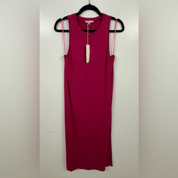 Lovestitch Sleeveless Burgundy Midi Tank Dress MEDIUM