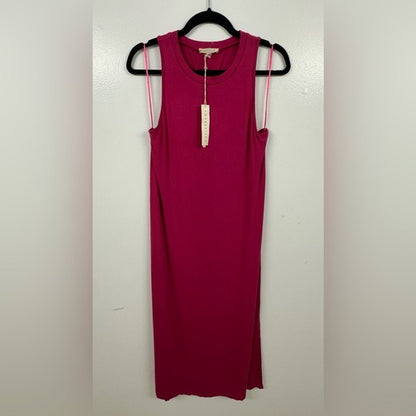 Lovestitch Sleeveless Burgundy Midi Tank Dress MEDIUM