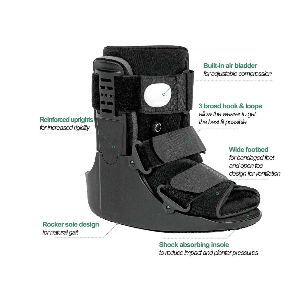 Walking Boot for Broken & Injured Foot, Sprained Ankle, Fracture, L