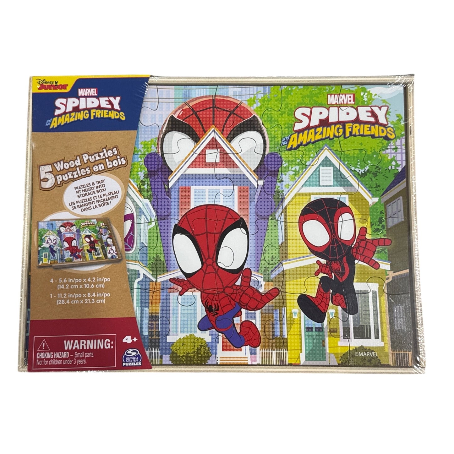 Marvel Spidey And His Amazing Friends 5-Piece Wooden Puzzle Set For Kids Ages 4+