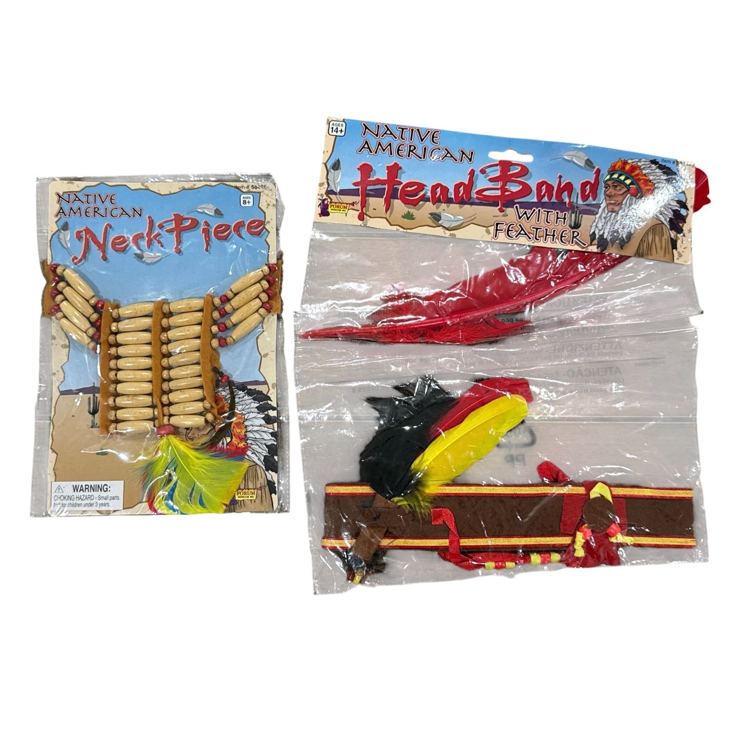 Native American-Themed Necklace & Headband Set With Feathers Costume Accessories Ages 8+/14+ Forum Novelties