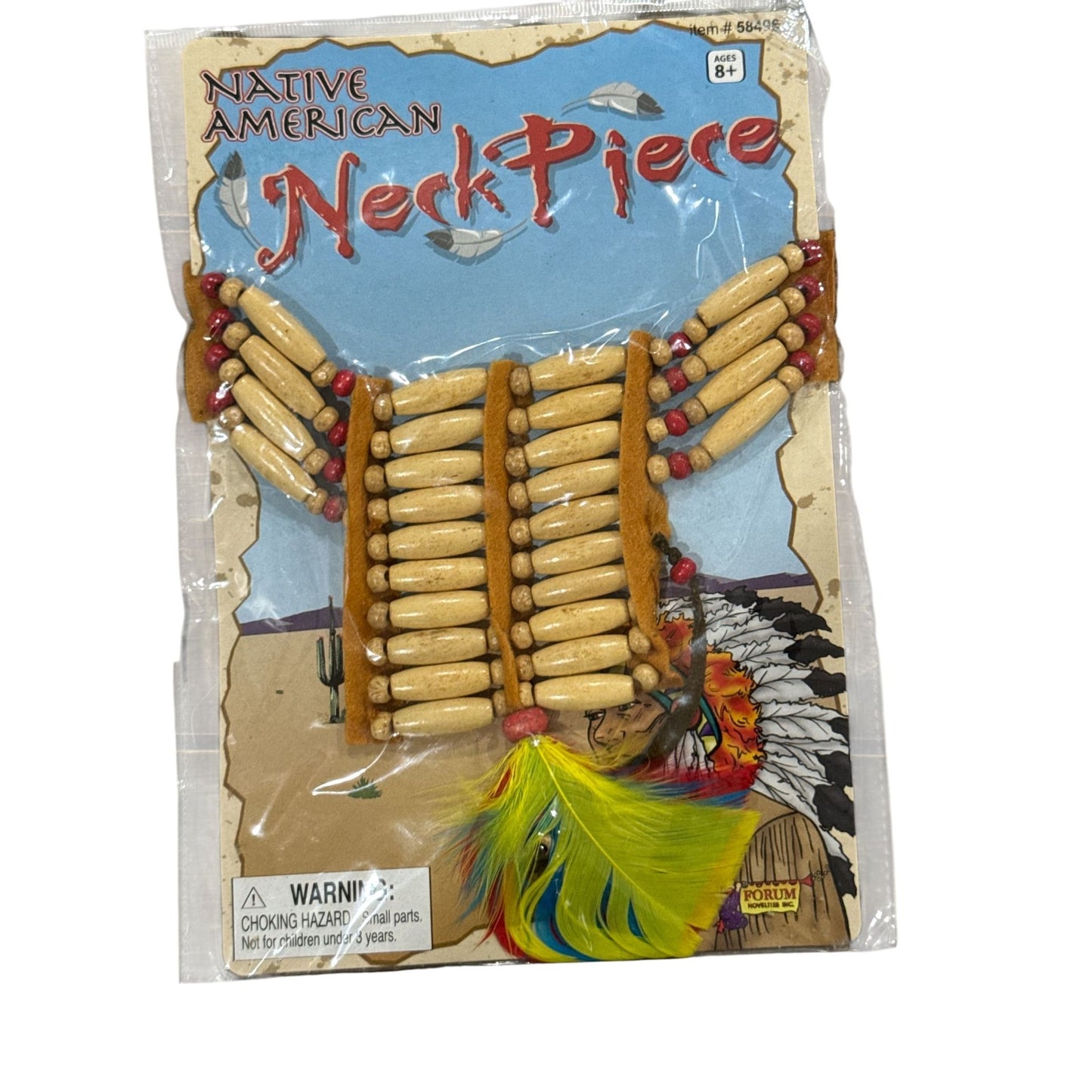 Native American-Themed Necklace & Headband Set With Feathers Costume Accessories Ages 8+/14+ Forum Novelties
